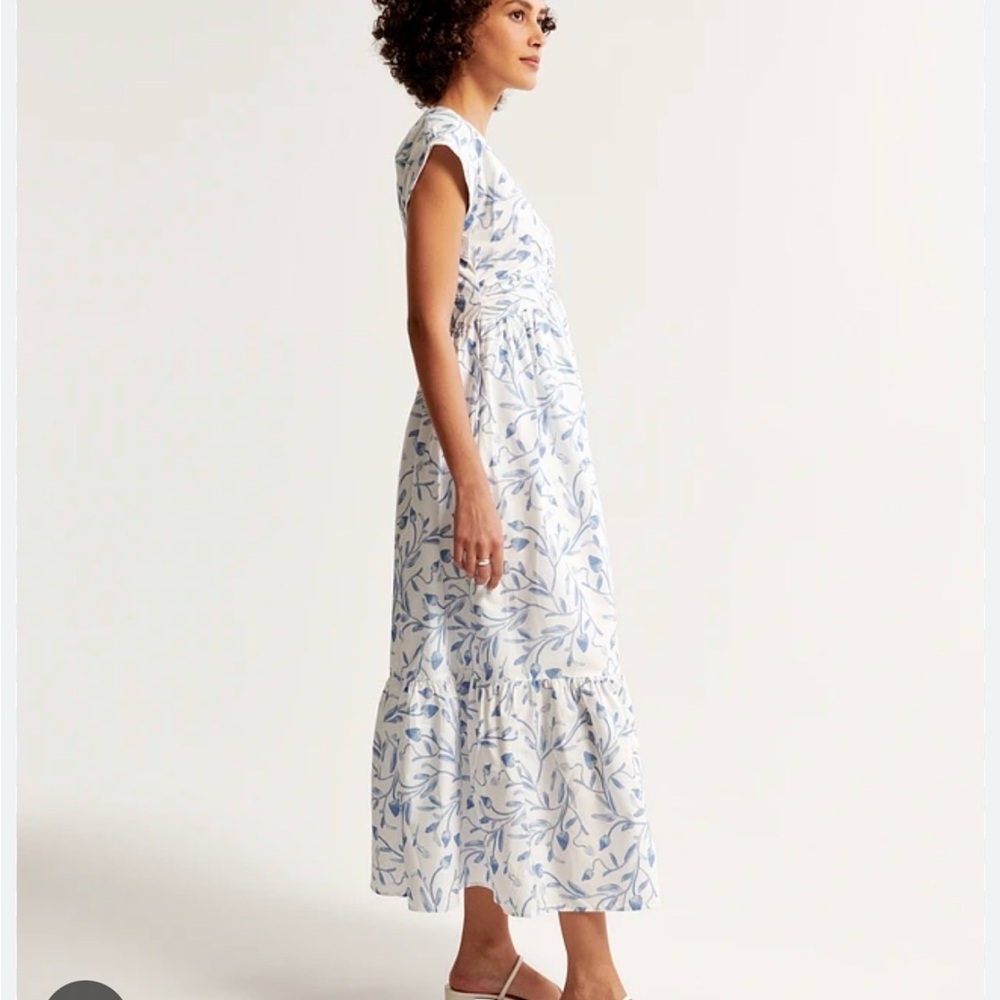 Abercrombie & Fitch cinch front poplin midi dress. NWOT